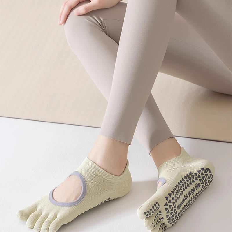 Olivenorma Five-Toe Non-Slip Grip Pilates Barre Socks for Women with Breathable Cotton Design, Toe Separation & Silicone Anti-Skid Sole Yoga Socks - image 8