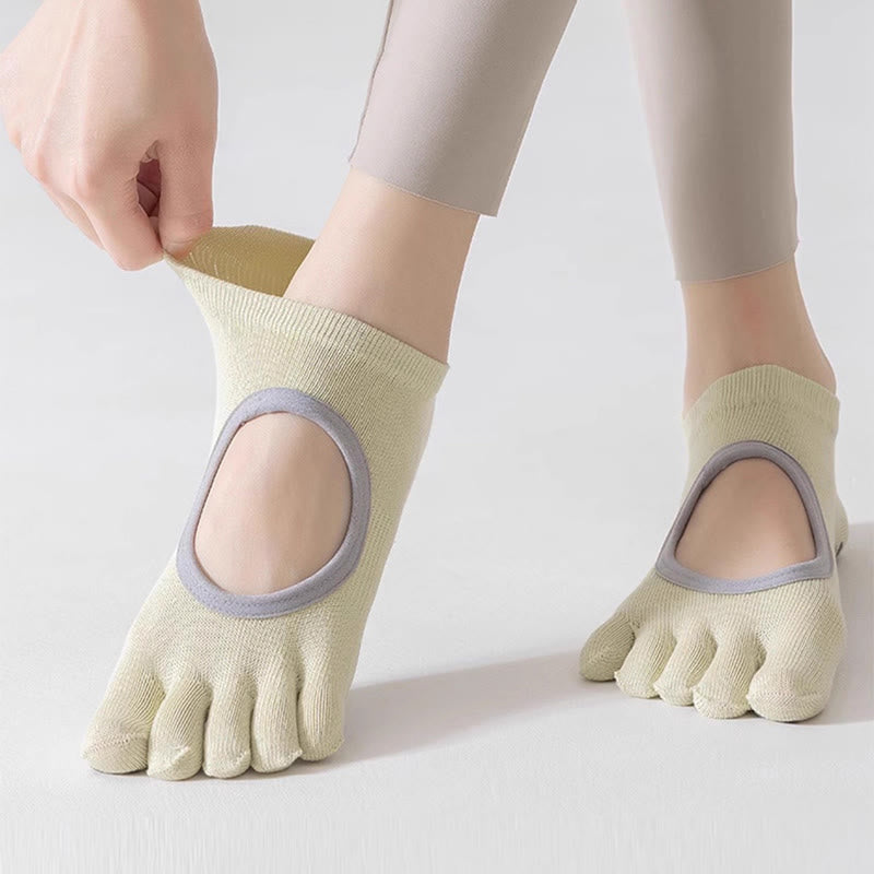 Olivenorma Five-Toe Non-Slip Grip Pilates Barre Socks for Women with Breathable Cotton Design, Toe Separation & Silicone Anti-Skid Sole Yoga Socks - image 5
