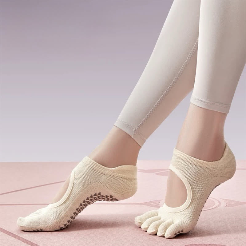 Olivenorma Five-Toe Non-Slip Grip Pilates Barre Socks for Women with Breathable Cotton Design, Toe Separation & Silicone Anti-Skid Sole Yoga Socks - image 16