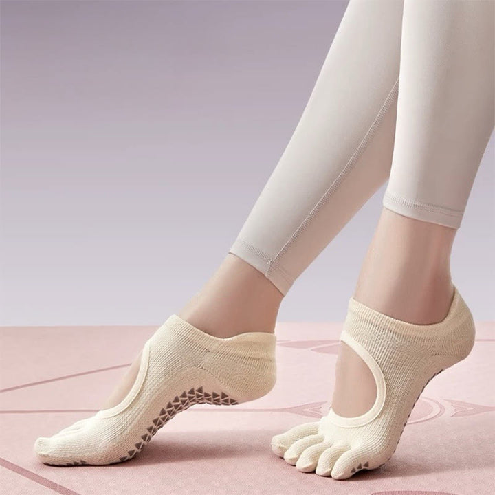 Olivenorma Five-Toe Non-Slip Grip Pilates Barre Socks for Women with Breathable Cotton Design, Toe Separation & Silicone Anti-Skid Sole Yoga Socks - image 16