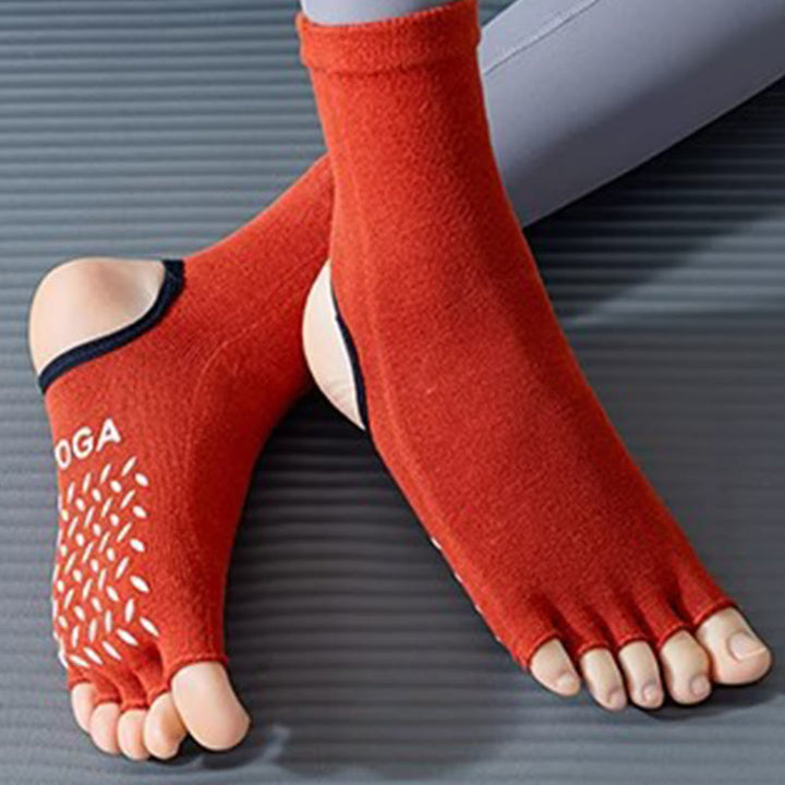 Olivenorma Women's Non-Slip Grip Pilates Barre Socks with Breathable Toe Separation & Stable Studio Training Design Open-Toe Five-Toe Yoga Socks - image 11