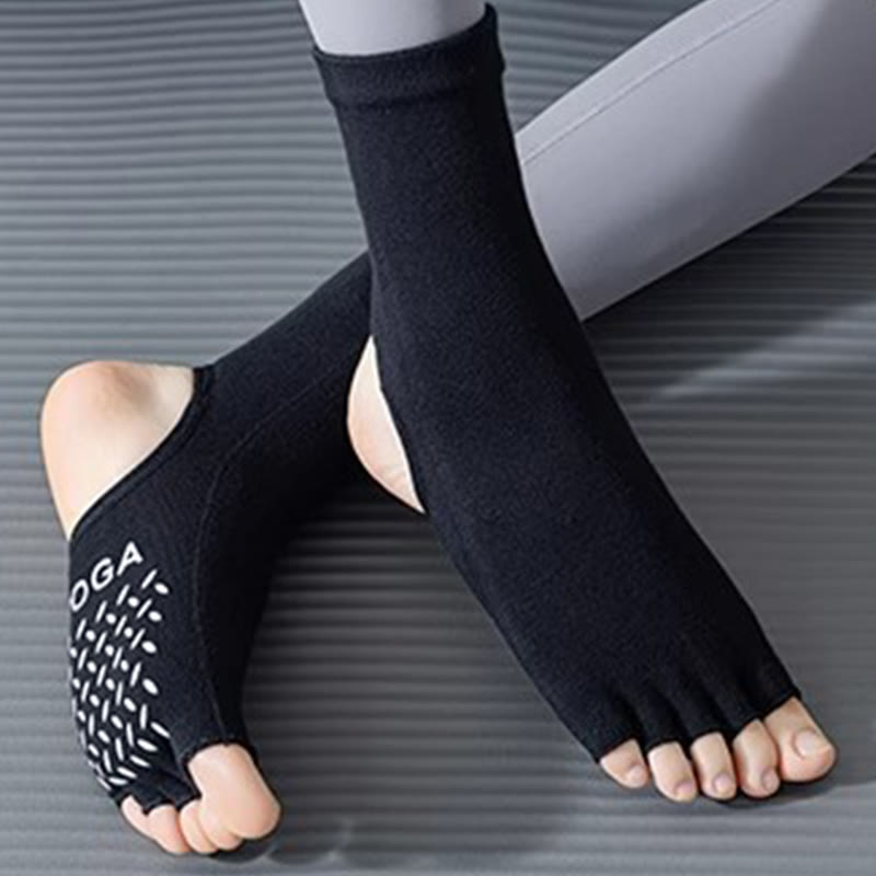 Olivenorma Women's Non-Slip Grip Pilates Barre Socks with Breathable Toe Separation & Stable Studio Training Design Open-Toe Five-Toe Yoga Socks - image 4