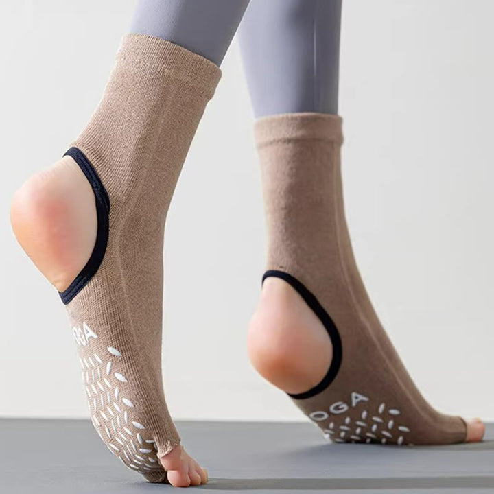 Olivenorma Women's Non-Slip Grip Pilates Barre Socks with Breathable Toe Separation & Stable Studio Training Design Open-Toe Five-Toe Yoga Socks - image 7