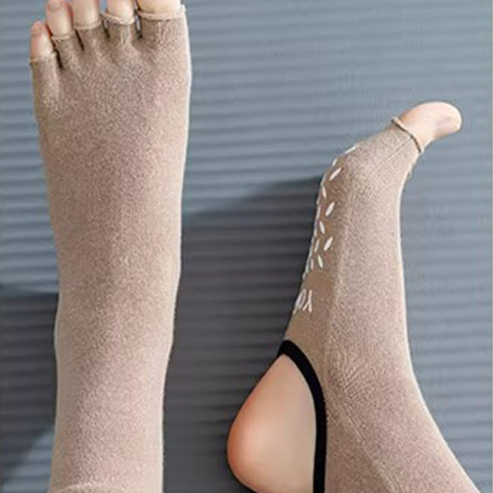 Olivenorma Women's Non-Slip Grip Pilates Barre Socks with Breathable Toe Separation & Stable Studio Training Design Open-Toe Five-Toe Yoga Socks - image 8