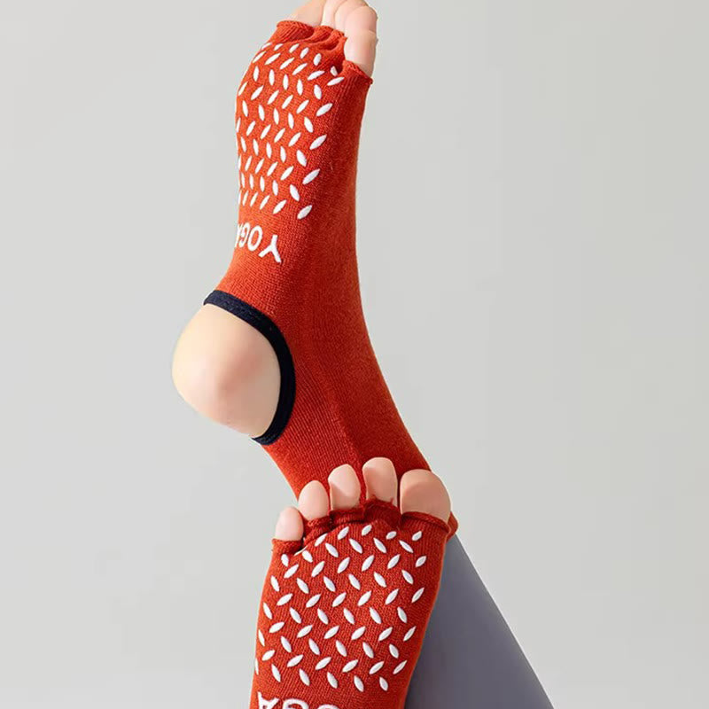 Olivenorma Women's Non-Slip Grip Pilates Barre Socks with Breathable Toe Separation & Stable Studio Training Design Open-Toe Five-Toe Yoga Socks - image 13