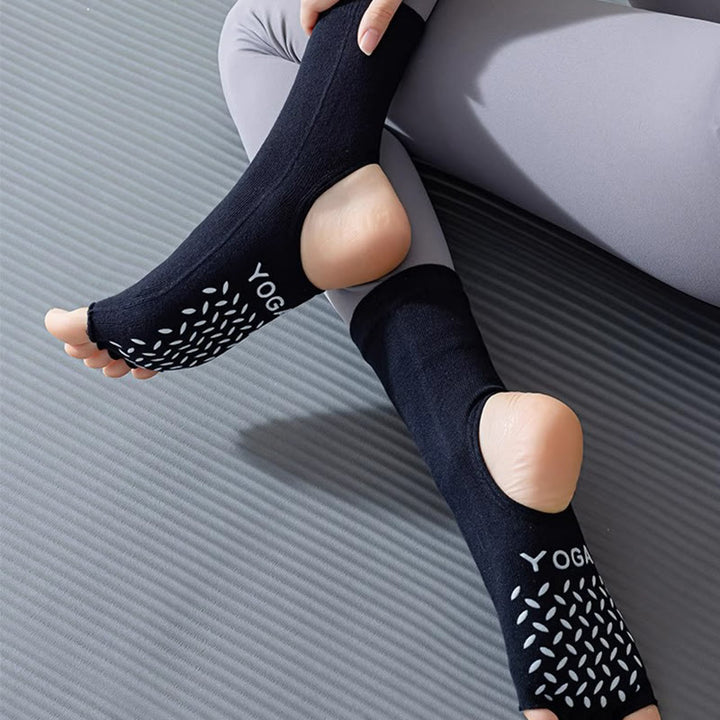 Olivenorma Women's Non-Slip Grip Pilates Barre Socks with Breathable Toe Separation & Stable Studio Training Design Open-Toe Five-Toe Yoga Socks - image 3