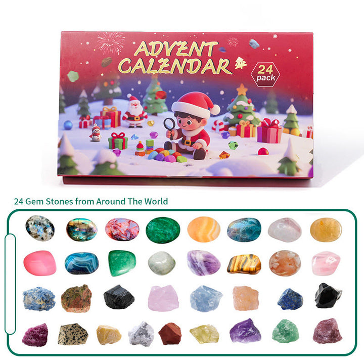 Olivenorma  24 Days of Natural Raw Gemstone Surprises 2025 Crystal Advent Calendar - 24 Pieces Raw Stone&Polished Stone - image 5