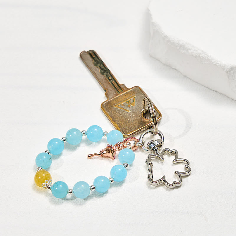 Olivenorma Aquamarine & Citrine Keychain Crystal Phone Strap - image 2