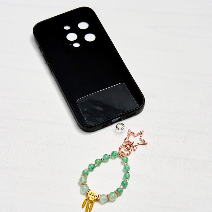 Olivenorma Green Rutilated Quartz Keychain Crystal Phone Strap - image 2