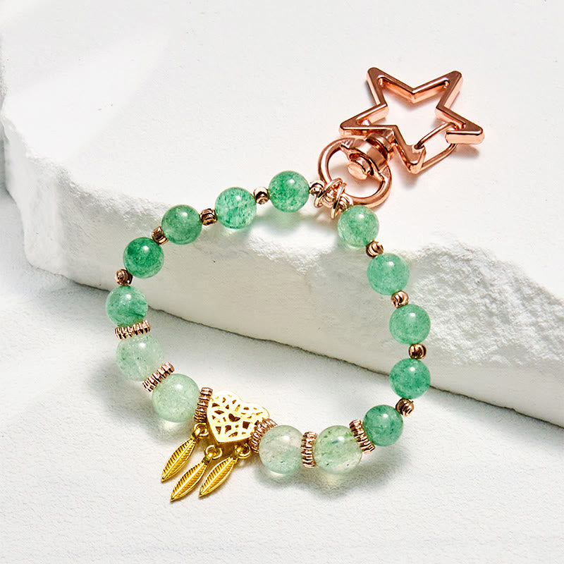 Olivenorma Green Rutilated Quartz Keychain Crystal Phone Strap - Green Rutilated Quartz - image 0