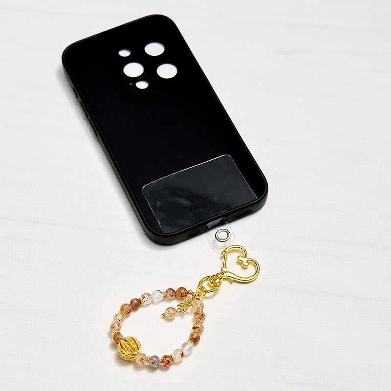 Olivenorma Gold Rutilated Quartz Keychain Crystal Phone Strap - image 2