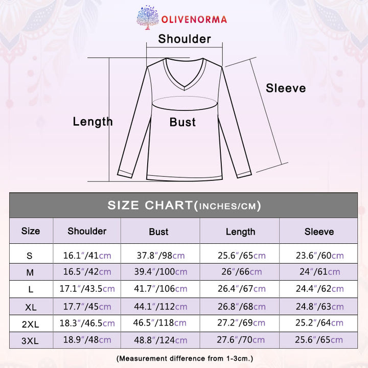 Olivenorma Lotus Flower Geometric Pattern Yoga Long Sleeve V-Neck T-Shirt - image 18