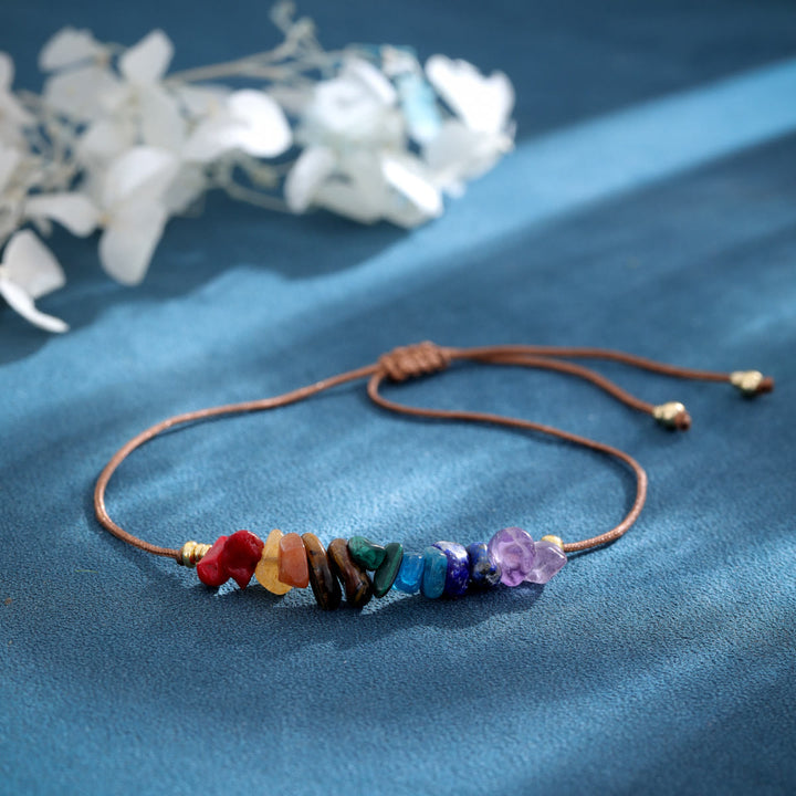 Olivenorma Citrine Tiger Eye Beaded Wax Cord Bracelet - Tiger Eye&Citrine&Amethyst&Green Aventurine&Blue Aventurine&Red Jasper - image 0