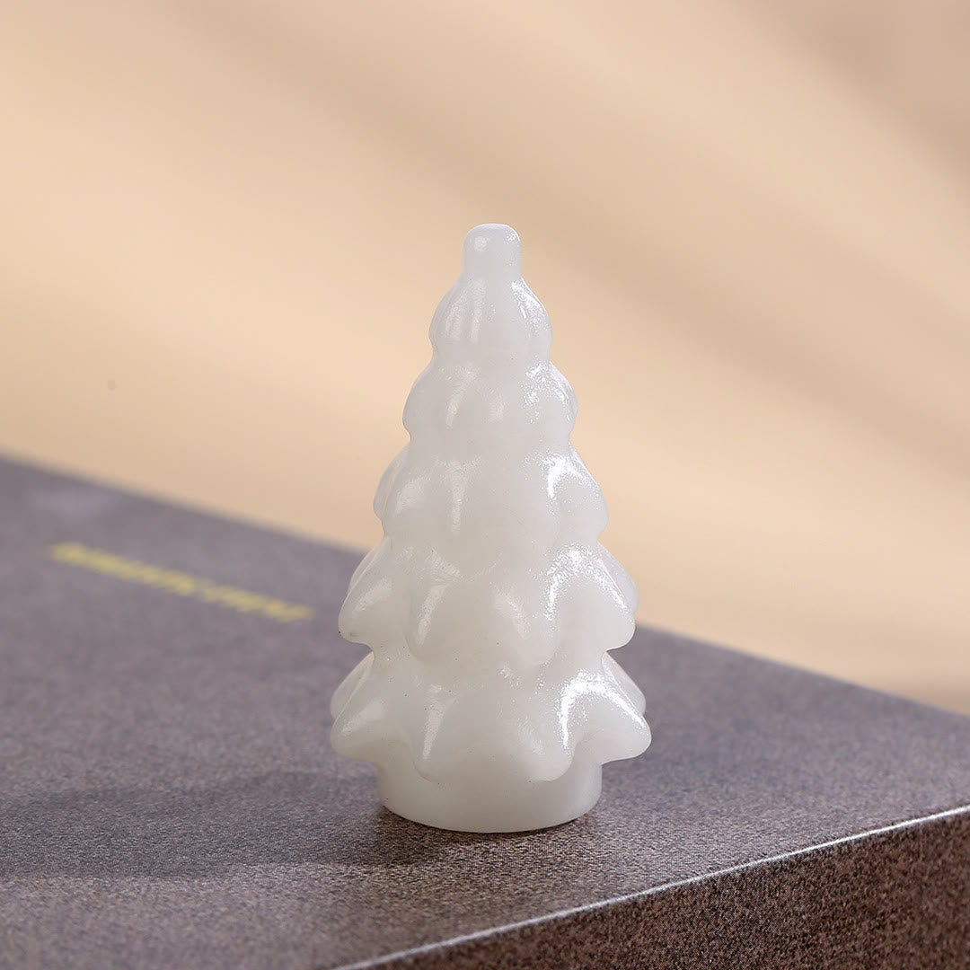 Olivenorma Natural Crystal Mini Christmas Tree Gemstone Decoration - White Jade - image 5