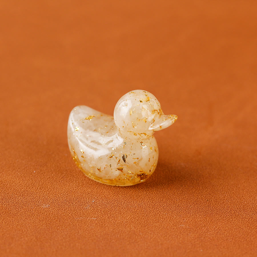 Olivenorma Mini Crystal Duck Gemstone Decoration - Clear Crystal - image 5