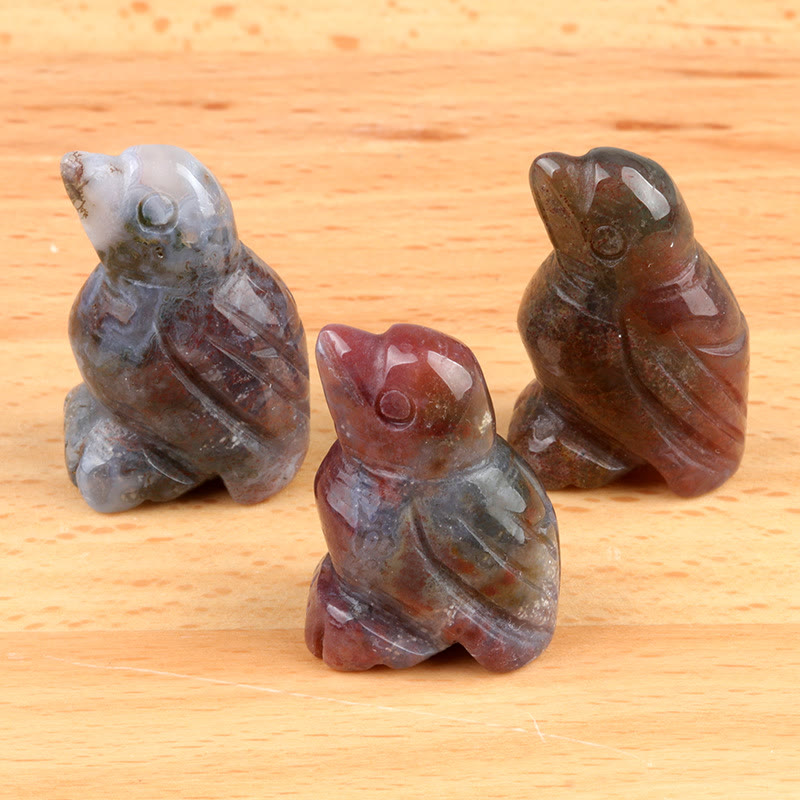 Olivenorma Mini Crystal Agate Bird Figurine Gemstone Decoration - India Agate - image 12