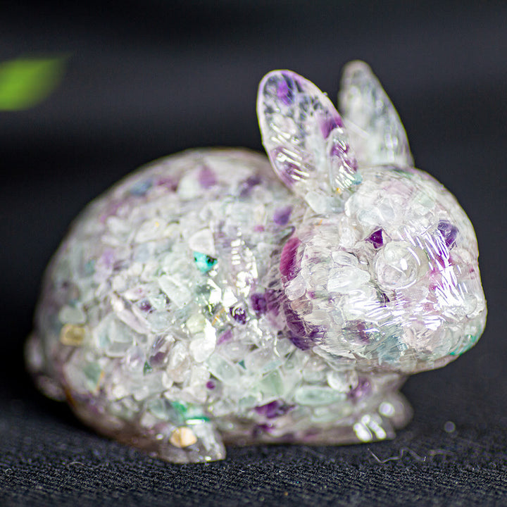 Olivenorma Crystal Bunny Figurine Gemstone Decoration - Fluorite - image 26