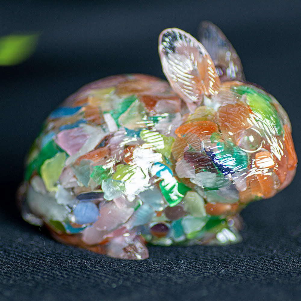 Olivenorma Crystal Bunny Figurine Gemstone Decoration - Cat's Eye Stone - image 46