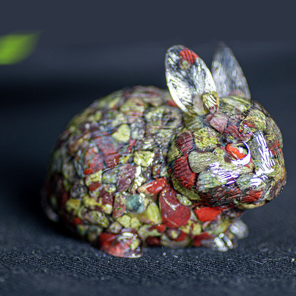 Olivenorma Crystal Bunny Figurine Gemstone Decoration - Dragon Blood Stone - image 42
