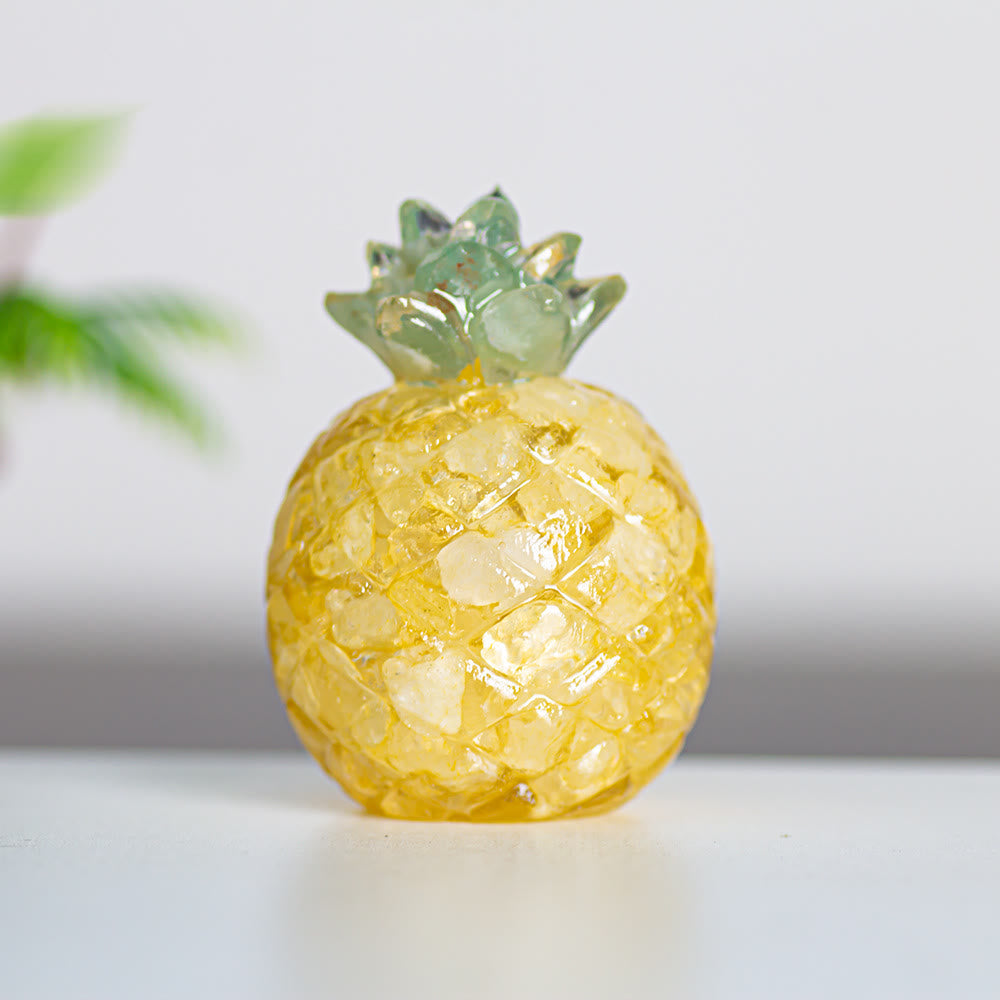 Olivenorma Crystal Golden Pineapple Gemstone Decoration - Yellow Jade - Style 2 - image 2