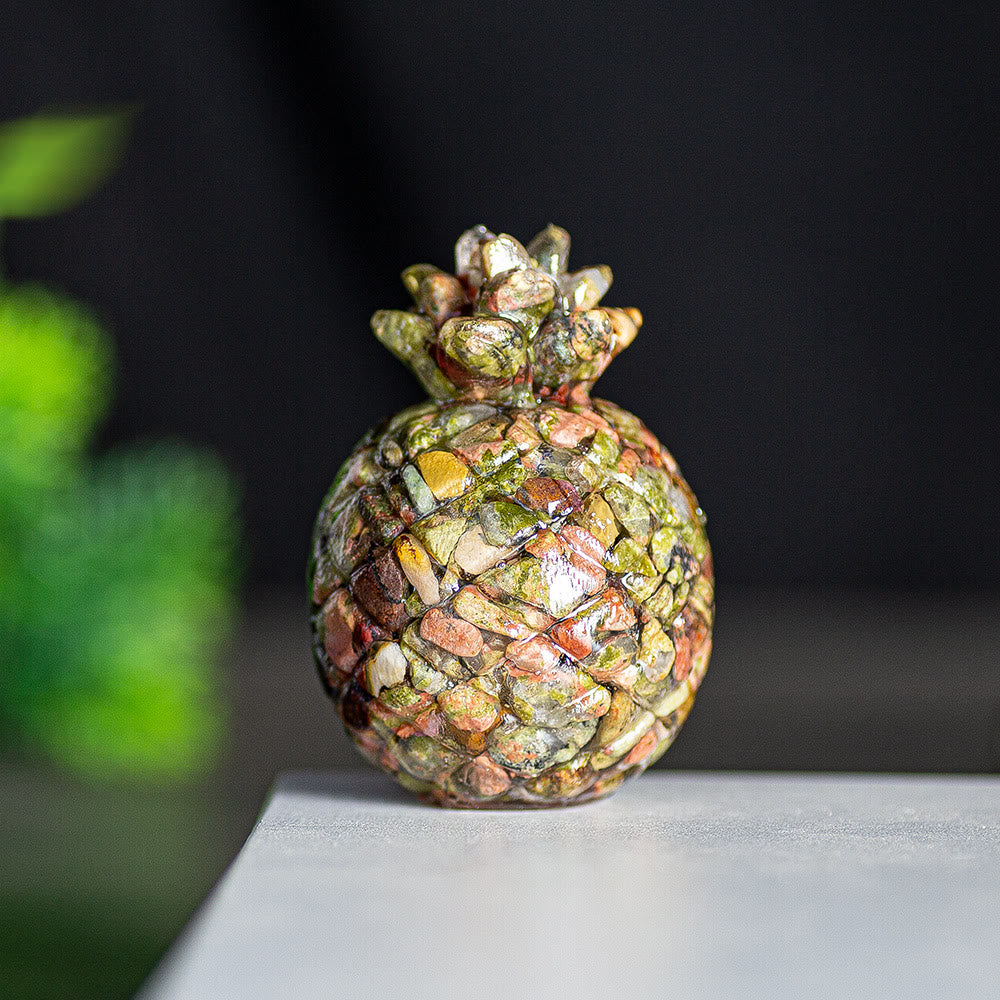 Olivenorma Crystal Golden Pineapple Gemstone Decoration - Unakite - Style 1 - image 53