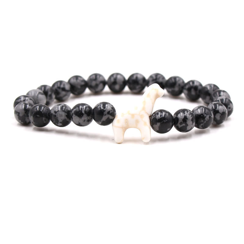 Olivenorma Giraffe Conservation Bracelet with Card - Snowflake Obsidian - With Card - image 18