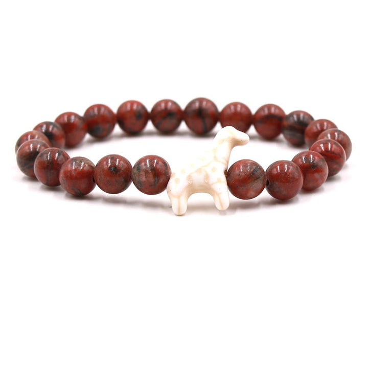 Olivenorma Giraffe Conservation Bracelet with Card - Mahogany Obsidian - With Card - image 32