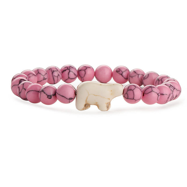 Olivenorma Polar Bear Climate-Action Bracelet with Card - Pink Turquoise - With Card - image 6