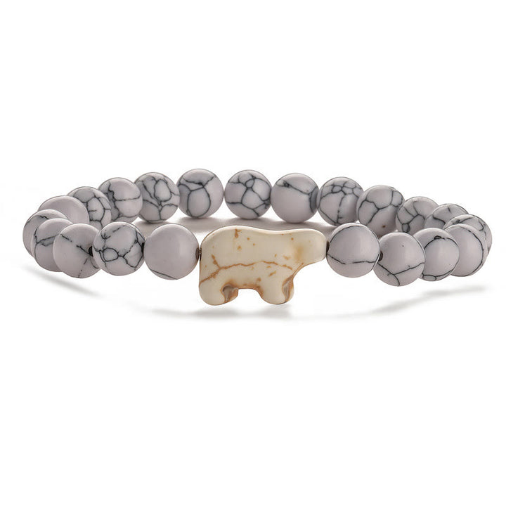 Olivenorma Polar Bear Climate-Action Bracelet with Card - White Turquoise - With Card - image 4