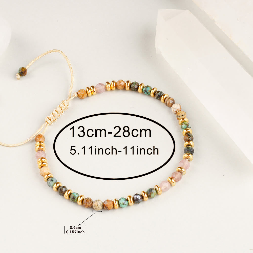 Olivenorma Strawberry Quartz Handwoven Bead Bracelet - image 3