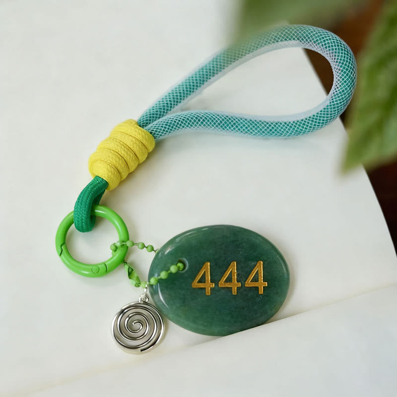 Olivenorma Natural Stone Angel Number Keychain - Green Aventurine - image 8