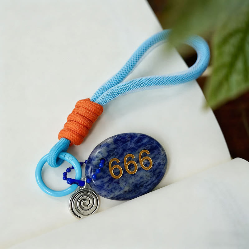 Olivenorma Natural Stone Angel Number Keychain - Blue Sodalite - image 12
