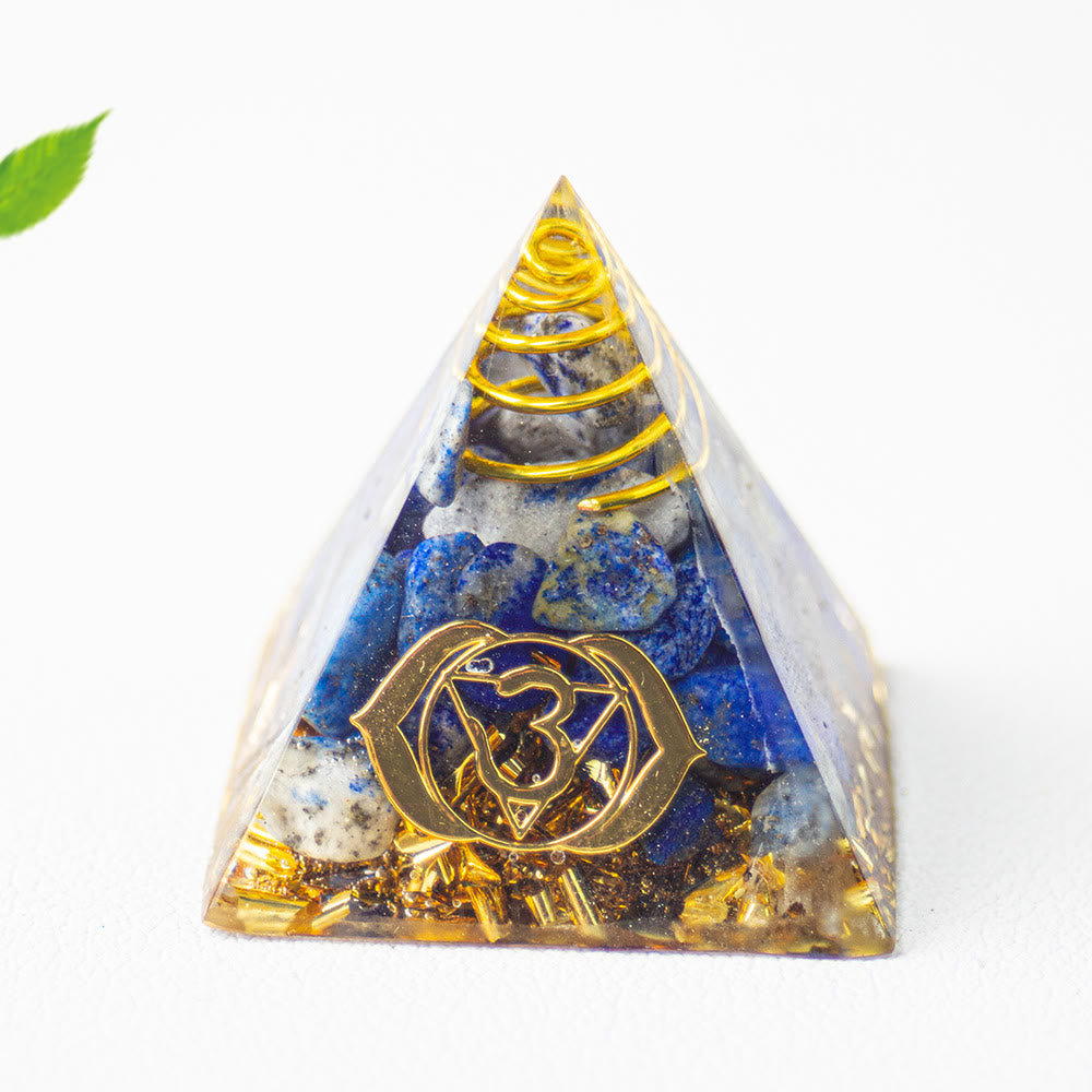 Olivenorma 7 Chakra Healing Orgone Pyramid - Lapis Lazuli - image 3