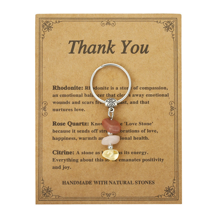 Olivenorma Handmade Natural Stone Healing Keychain - Thank You - image 6