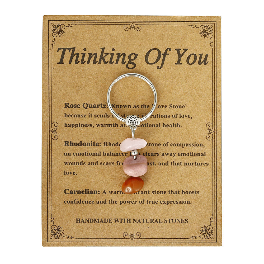 Olivenorma Handmade Natural Stone Healing Keychain - Thinking Of You - image 1
