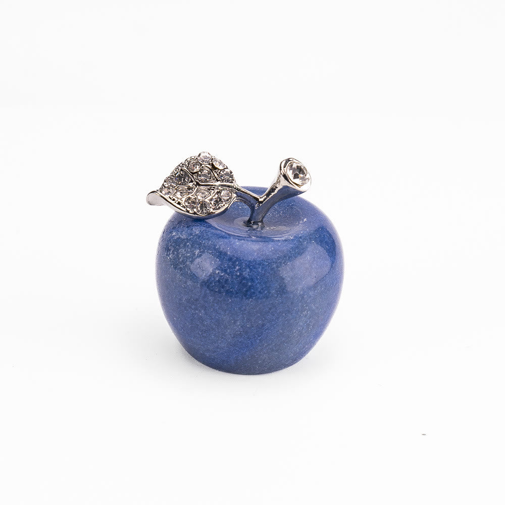 Olivenorma Christmas Eve Natural Stone Apple Carving Gemstone Decoration - Blue Aventurine - 30*35cm - image 46