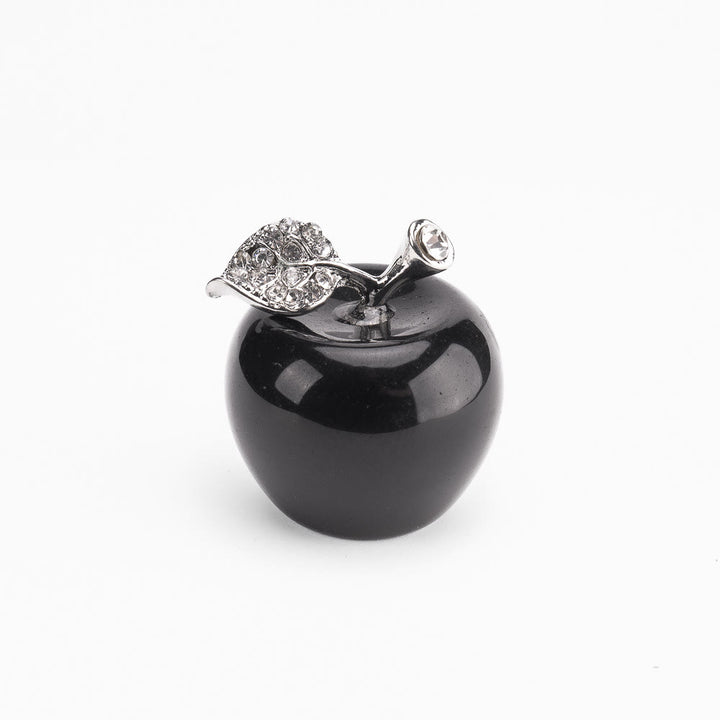 Olivenorma Christmas Eve Natural Stone Apple Carving Gemstone Decoration - Obsidian - 30*35cm - image 44