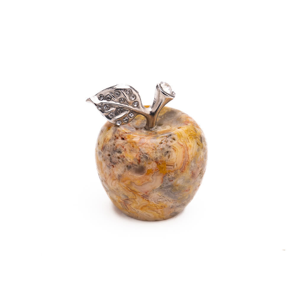 Olivenorma Christmas Eve Natural Stone Apple Carving Gemstone Decoration - Crazy Agate - 30*35cm - image 14