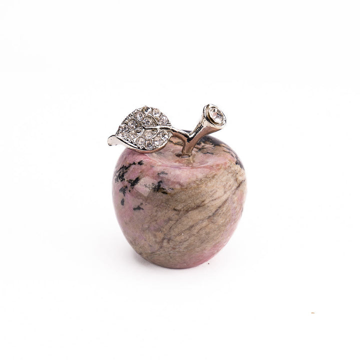 Olivenorma Christmas Eve Natural Stone Apple Carving Gemstone Decoration - Rhodonite - 30*35cm - image 33