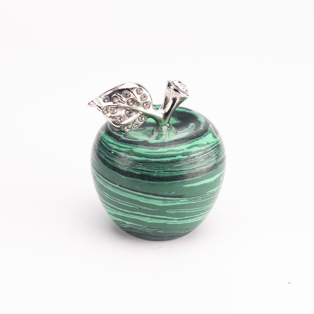 Olivenorma Christmas Eve Natural Stone Apple Carving Gemstone Decoration - Malachite - 30*35cm - image 15