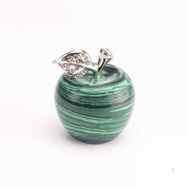 Olivenorma Christmas Eve Natural Stone Apple Carving Gemstone Decoration - Malachite - 30*35cm - image 15