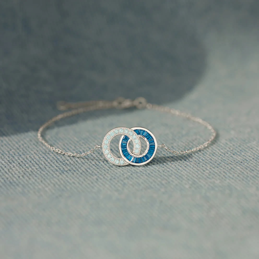 Olivenorma Custom Birthstone Gifts for Mother & Daughter Linking Circles Bracelet & Necklace - image 2