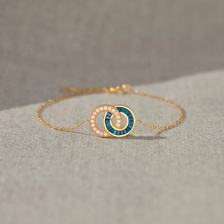 Olivenorma Custom Birthstone Gifts for Mother & Daughter Linking Circles Bracelet - image 10