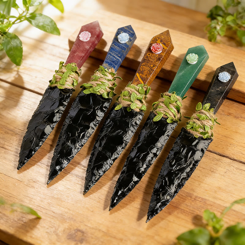 Olivenorma Raw Stone Natural Crystal Dagger Gemstone Decoration - image 0