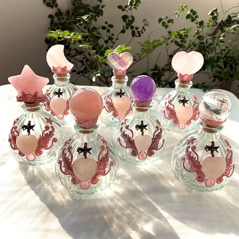 Olivenorma Natural Crystal Magic Bottle Charm Gemstone Decoration - image 0