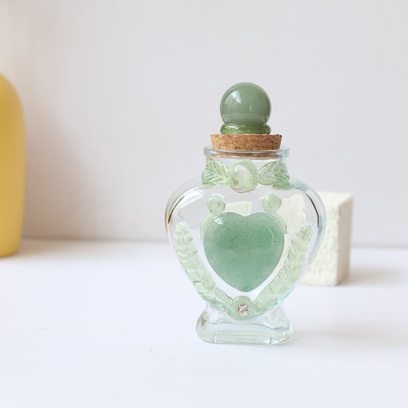 Olivenorma Natural Crystal Glass Wish Bottle Gemstone Decoration - Green Aventurine - image 5