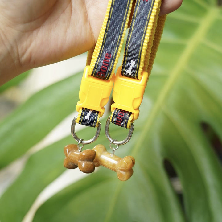 Olivenorma Natural Stone Dog Bone Charming Pet Collar - Yellow Agate - image 10