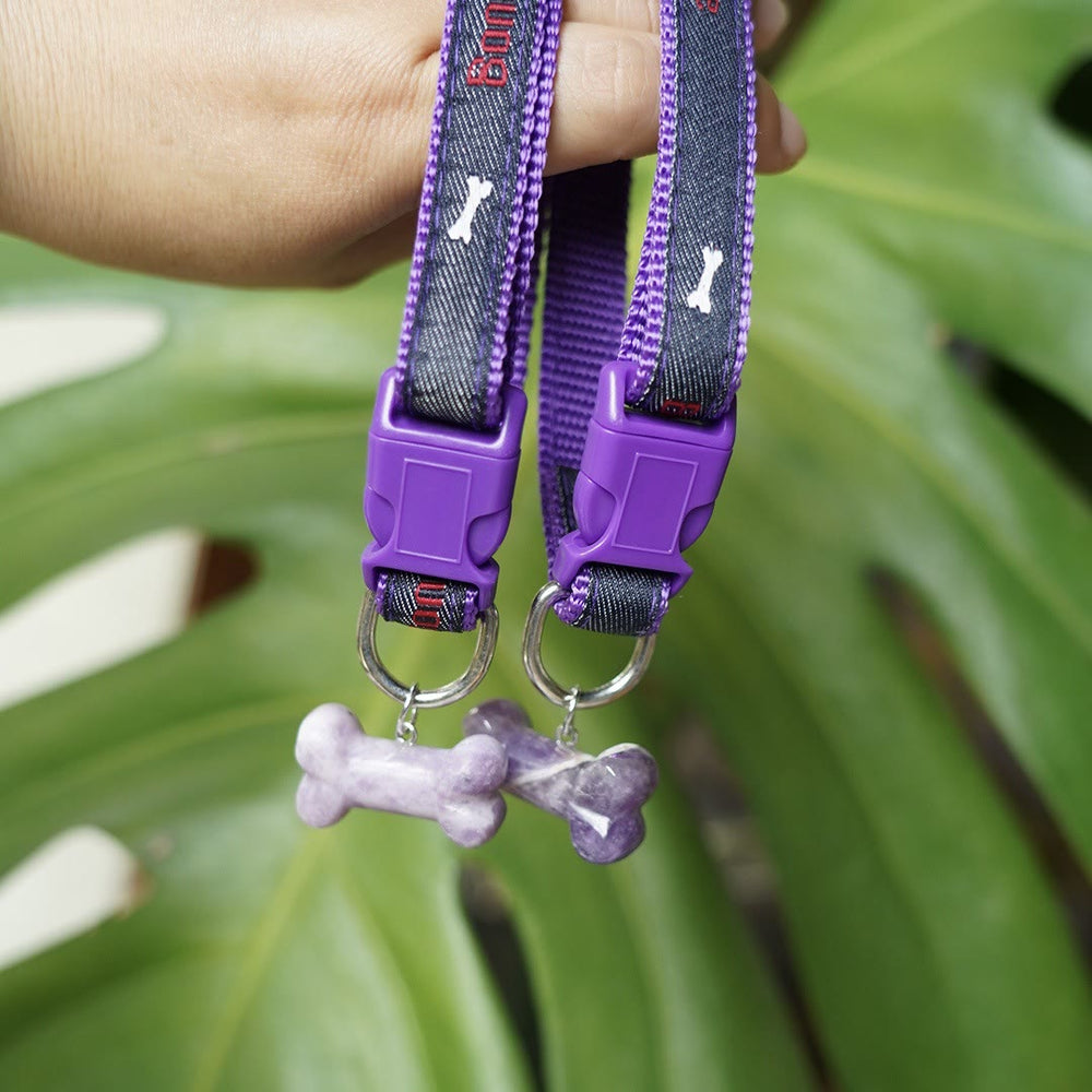 FREE Today: Rescue Paw Crystal Dog Collar – Healing Energy Pet Collar Supporting Stray Animal Awareness - Lepidolite - image 1