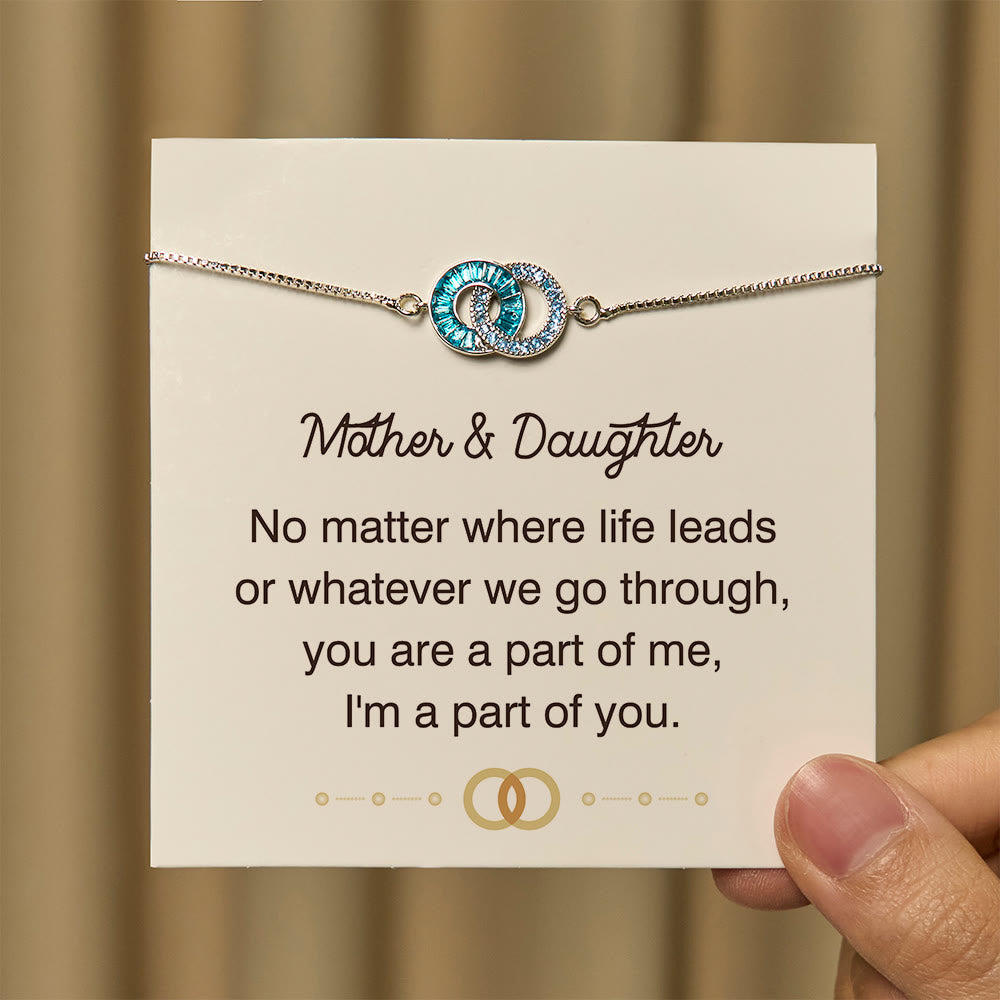 Olivenorma Custom Birthstone Gifts for Mother & Daughter Linking Circles Bracelet - image 3