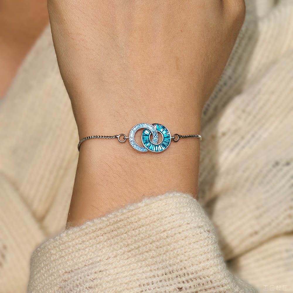 Olivenorma Custom Birthstone Gifts for Mother & Daughter Linking Circles Bracelet & Necklace - image 5